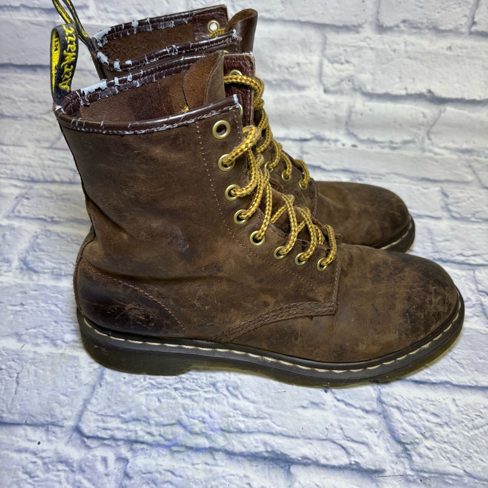 Dr. Martens 1460 Original Crazy Horse Brown Leather Boots VTG Read Description